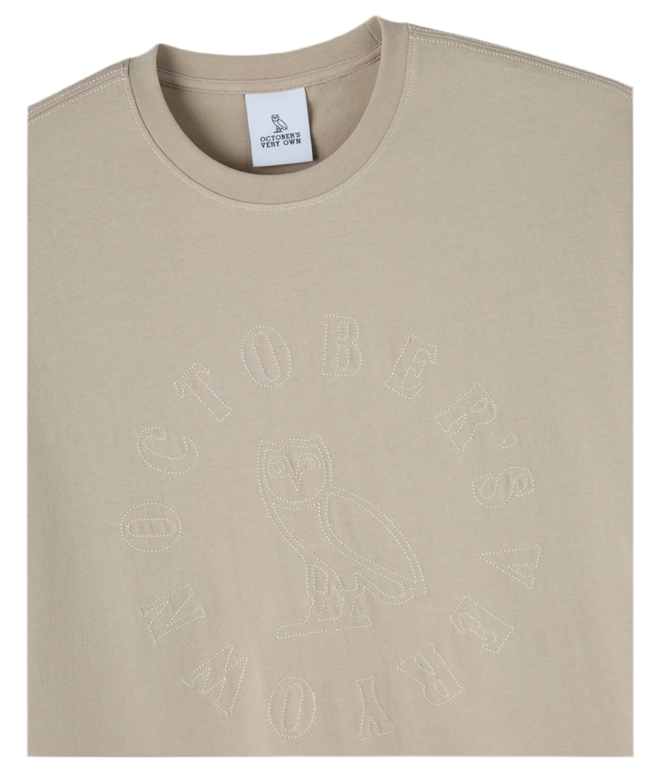 Tonal Stitch T-Shirt - Beige