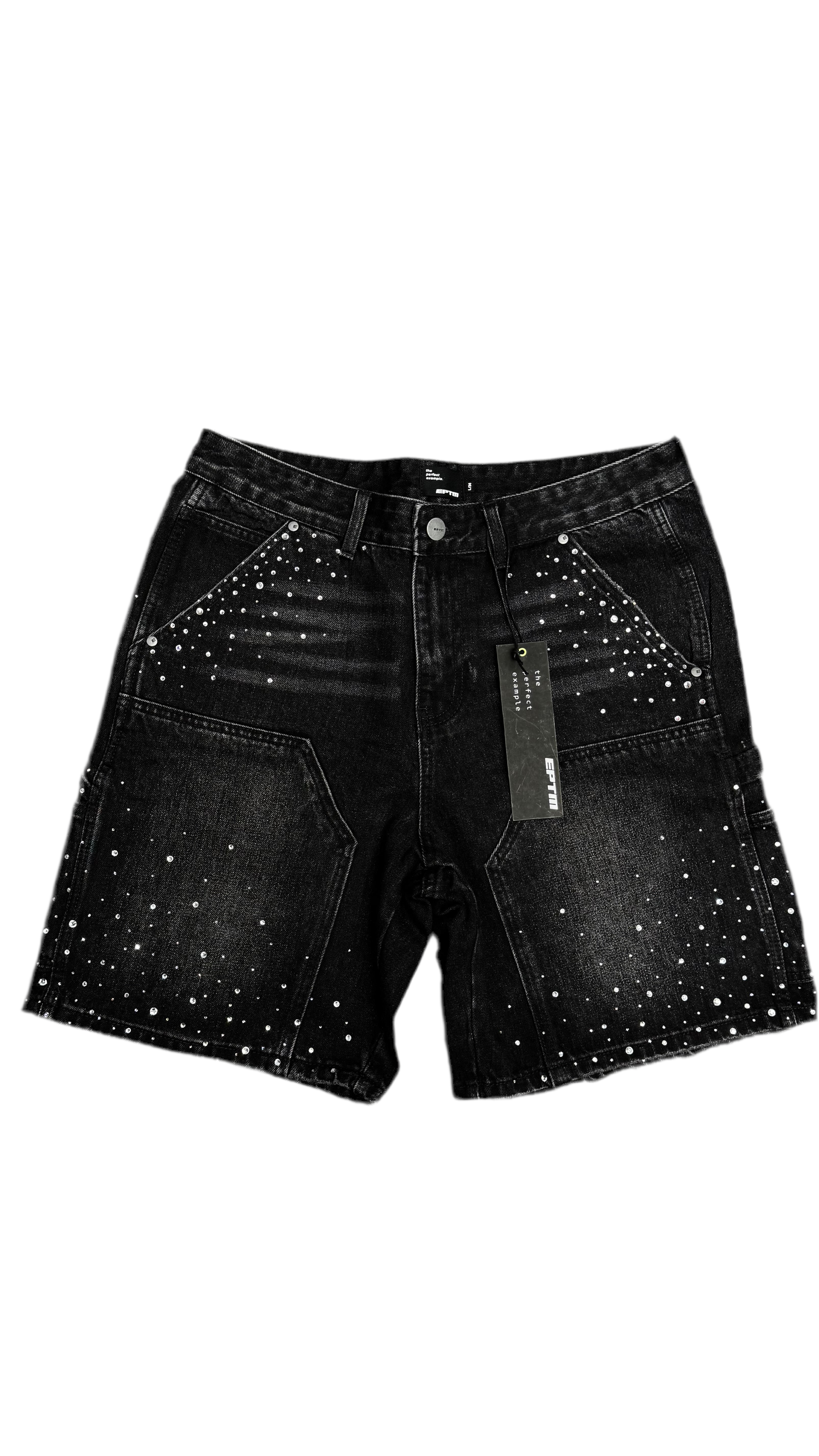 Eptm Spotty Denim Short - Black