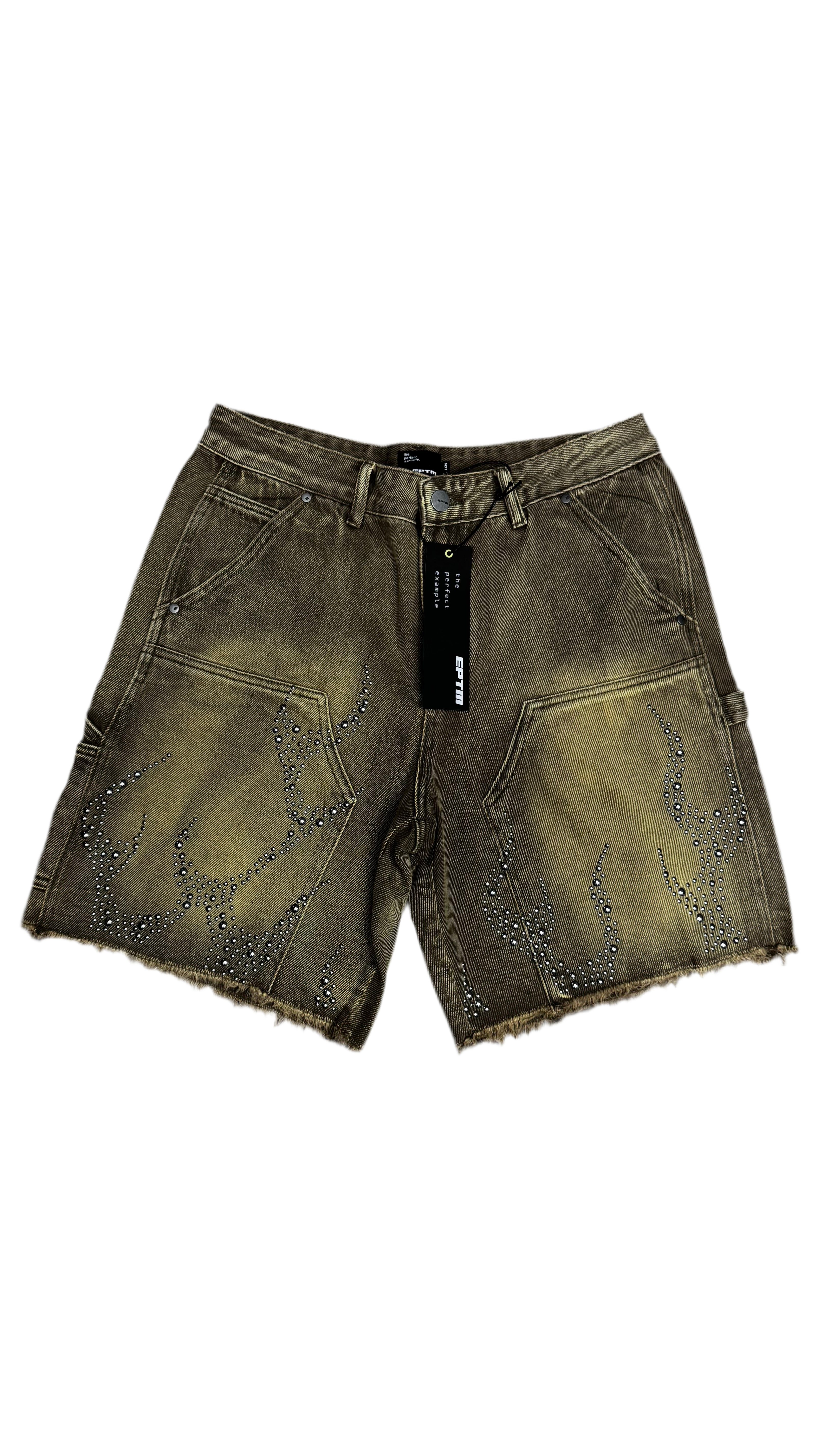 Eptm Metal Flame Jorts - Olive