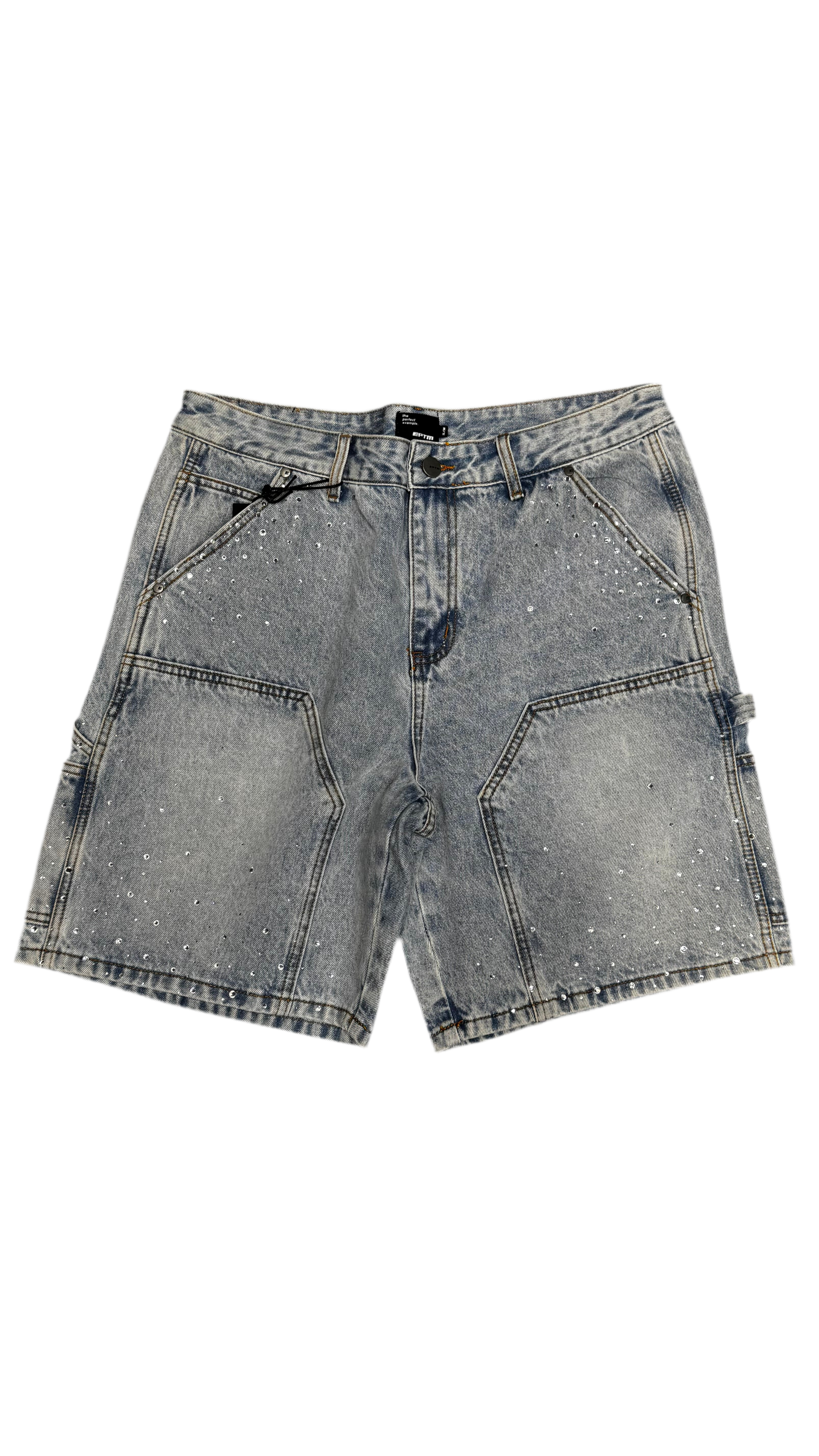 Eptm Spotty Denim Shorts - Blue