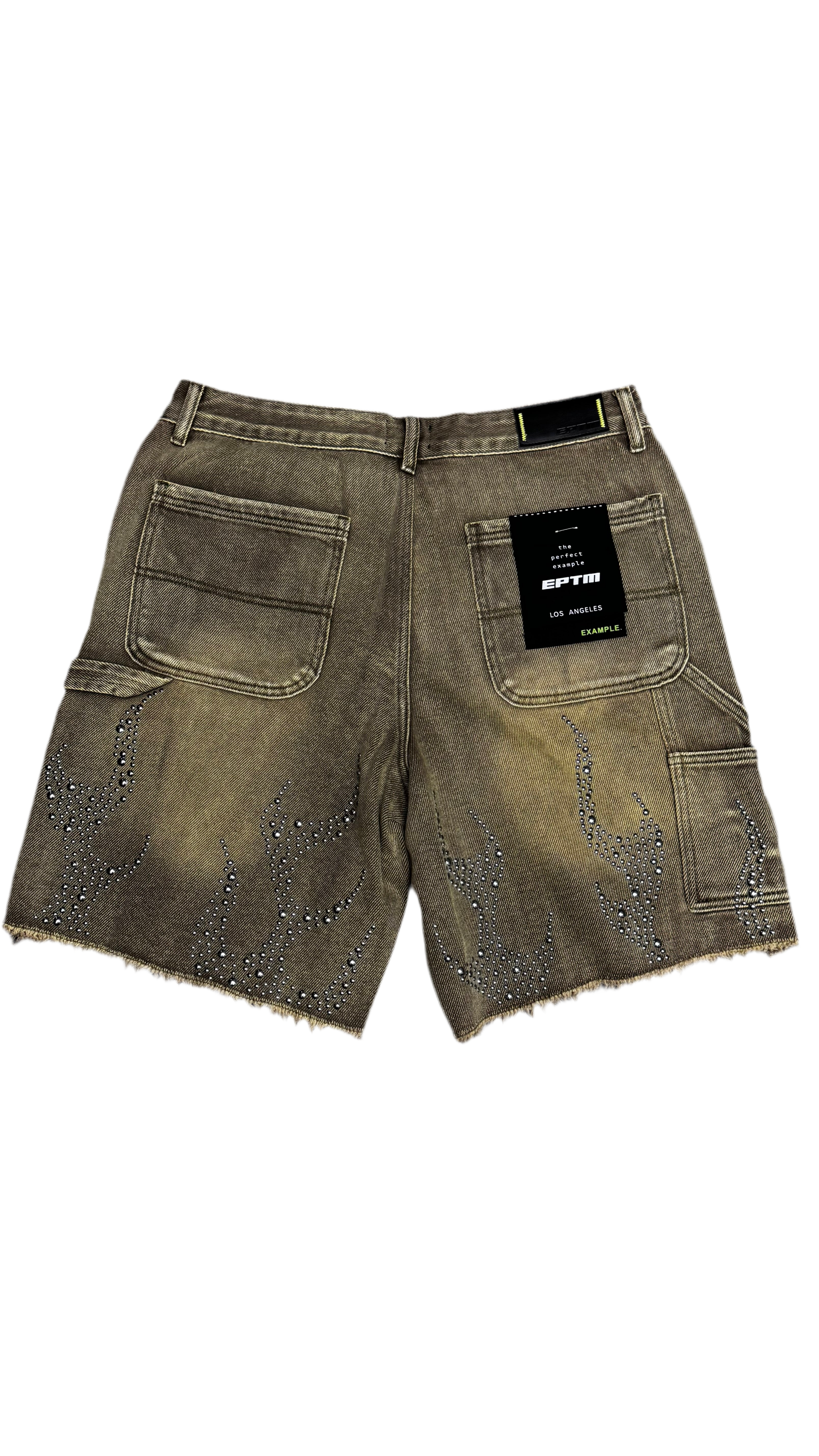 Eptm Metal Flame Jorts - Olive