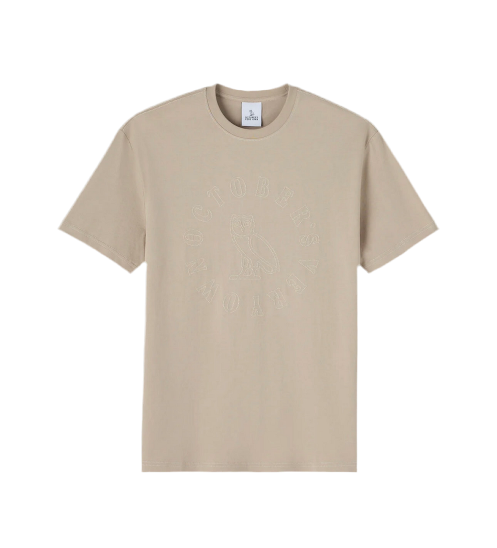 Tonal Stitch T-Shirt - Beige