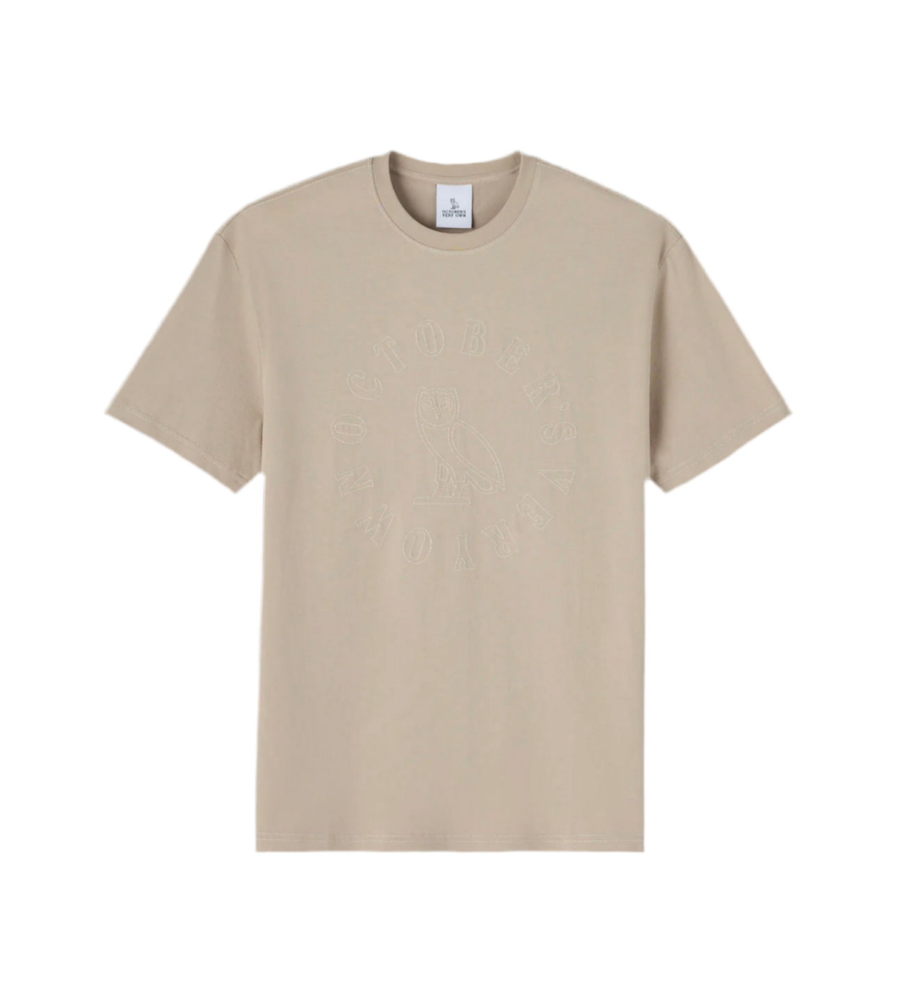 Tonal Stitch T-Shirt - Beige